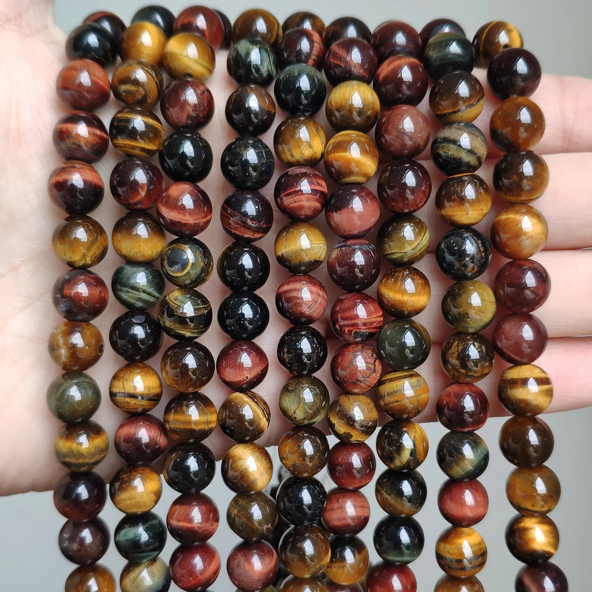 Stone Beads Tiger Eye Amethyst-Style Crystal Spacer Bracelets Necklace