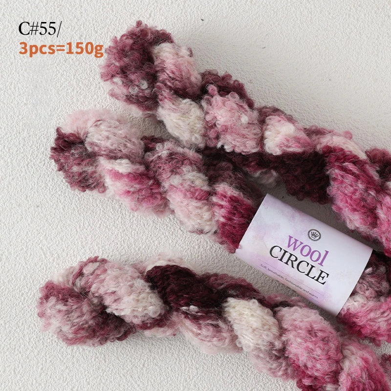 Yarn, Looped Texture with Gradient Colors for Sweaters, Scarves & Hats