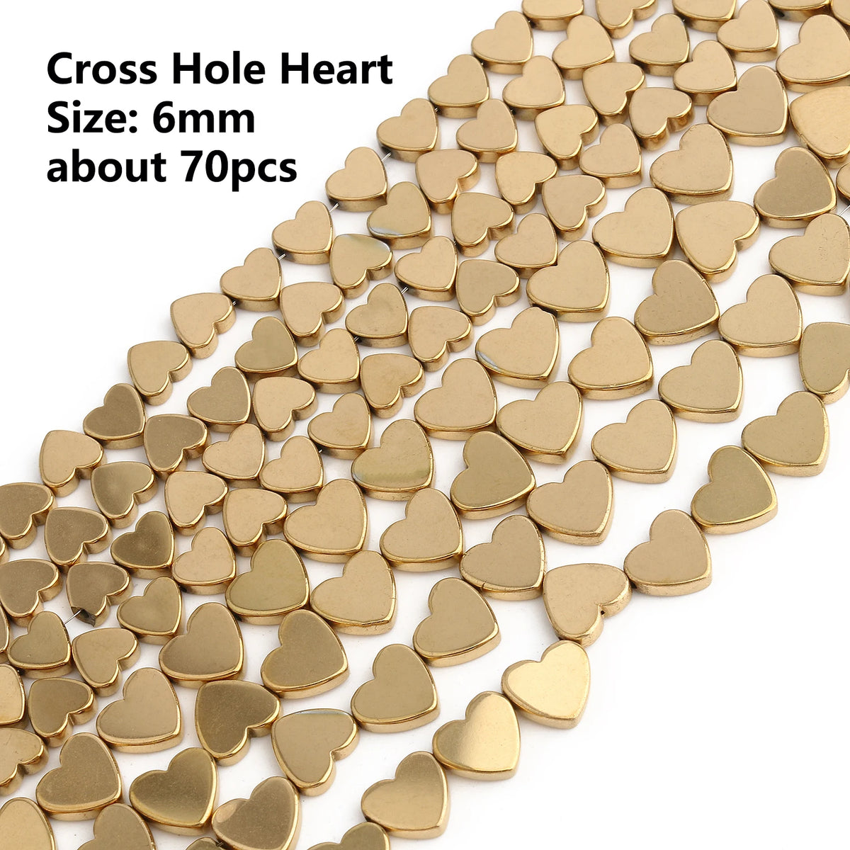 Stone Beads Gold-Tone Hematite-Style Spacer Shapes for DIY Jewelry Making