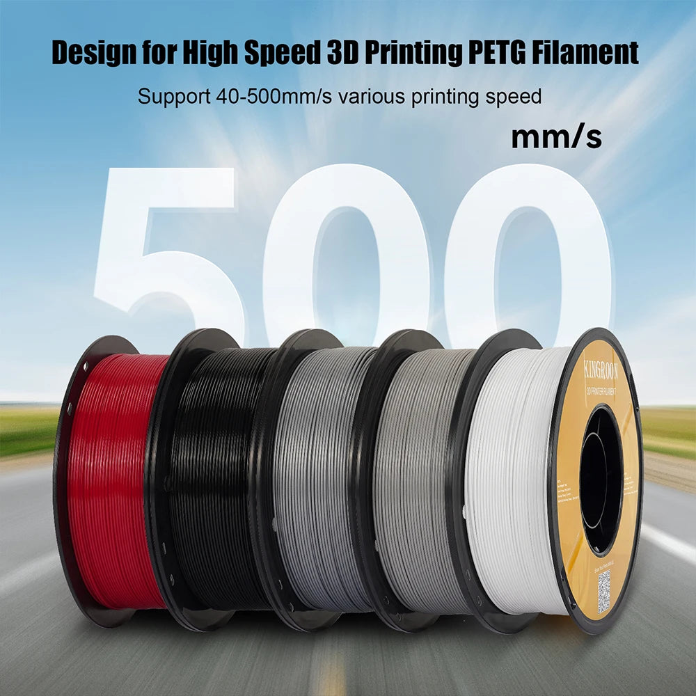 KINGROON 5/10KG Hyper PETG Filament, High Speed 3D Printer Filament,1kg/Spool (2.2lbs), 3D Printer Filament Good Toughness Non-Toxic
