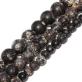 Stone Beads Round Black Brown Green Agate-Style for DIY Jewelry Making