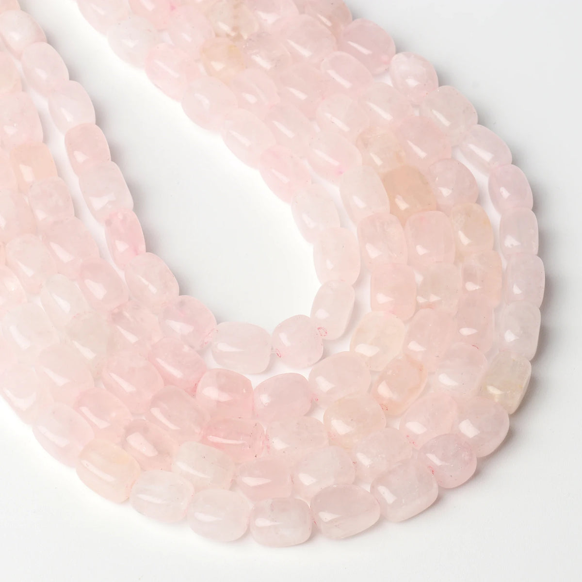 Stone Beads Pink Quartz-Style Square Tube for DIY Jewelry Making Craft Beads