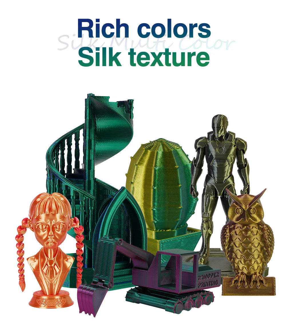 KINGROON Silk Dual-color PLA Filament 3D Printer 1.75mm 11/22 lbs Silk PLA Filament Plastic Materials 3D Printing Special Color