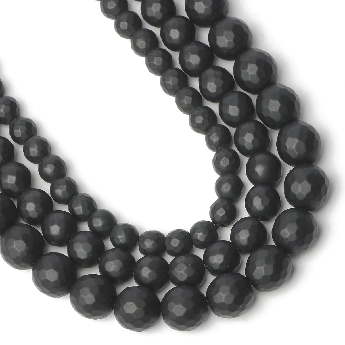 Stone Beads Matte Faceted Black Agate Onyx Styles for DIY Jewelry Making