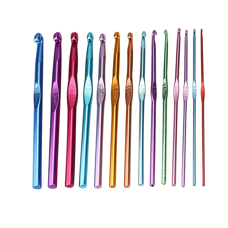 Crochet Hooks, Multicolor Aluminum Set for Handmade Yarn & Weaving Crafts