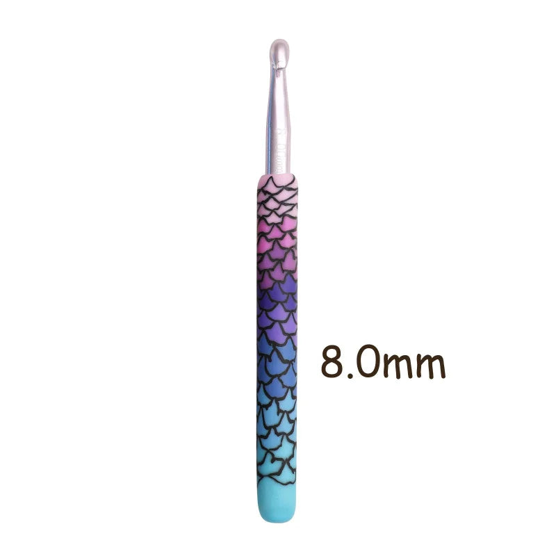 Crochet Hook, Purple Mermaid Handle for Handmade Yarn & Crochet Projects