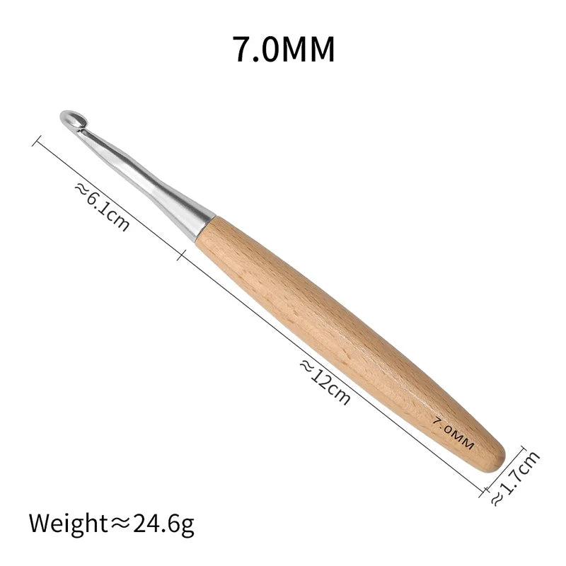 Crochet Hook, Wooden Handle for Handmade Sweaters & Needlecraft Projects
