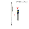 Full Metal Mechanical Pencil with Lead Refills — 0.3 to 3.0mm Precision Drawing