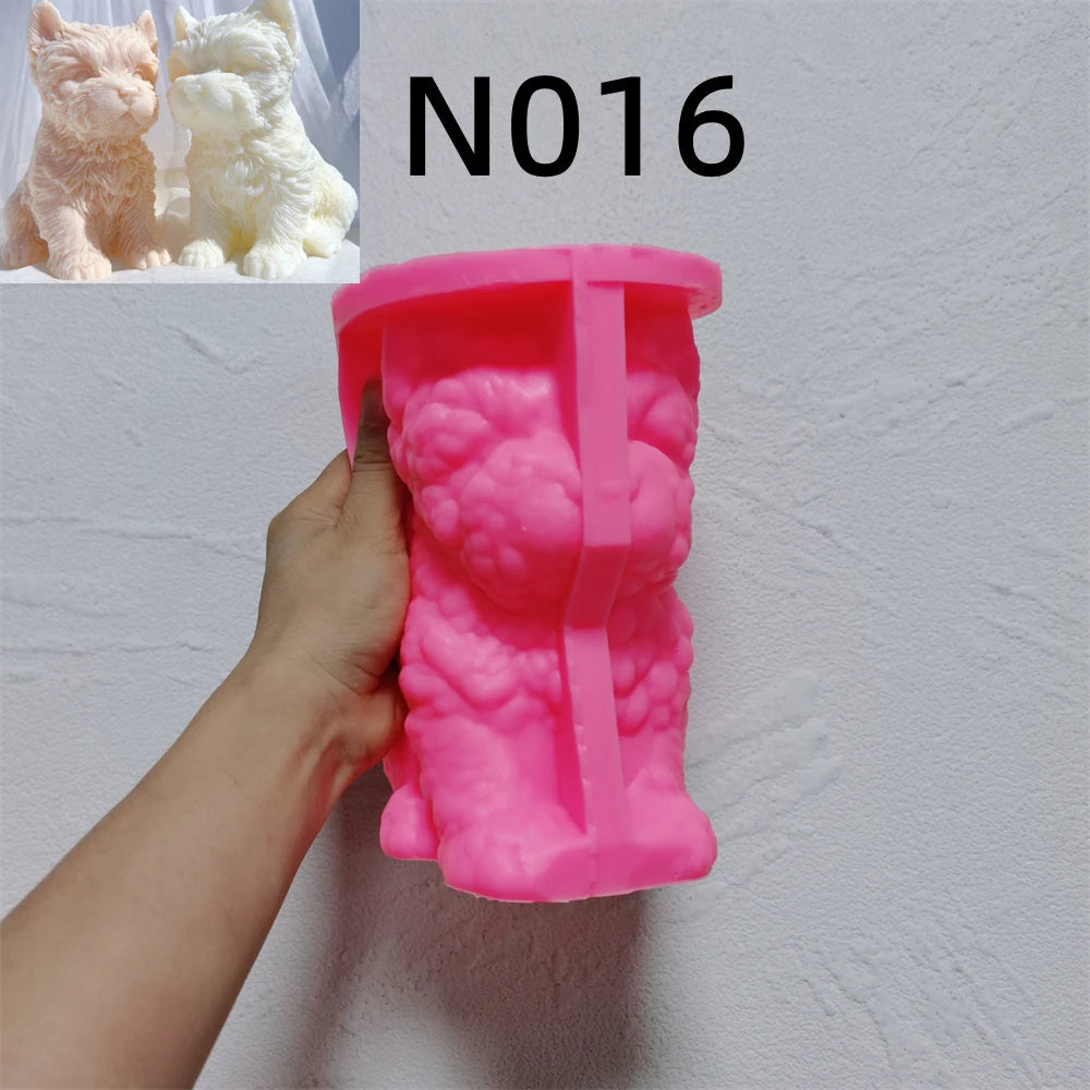 Dog Breed Candle Mold Set, Silicone — 12 Puppy Breeds, Food Grade DIY