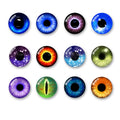 20pcs 8mm - 20mm New Fashion Doll Eyes Mixed Handmade Glass Pattern Flat eyes with round pupils Supplies