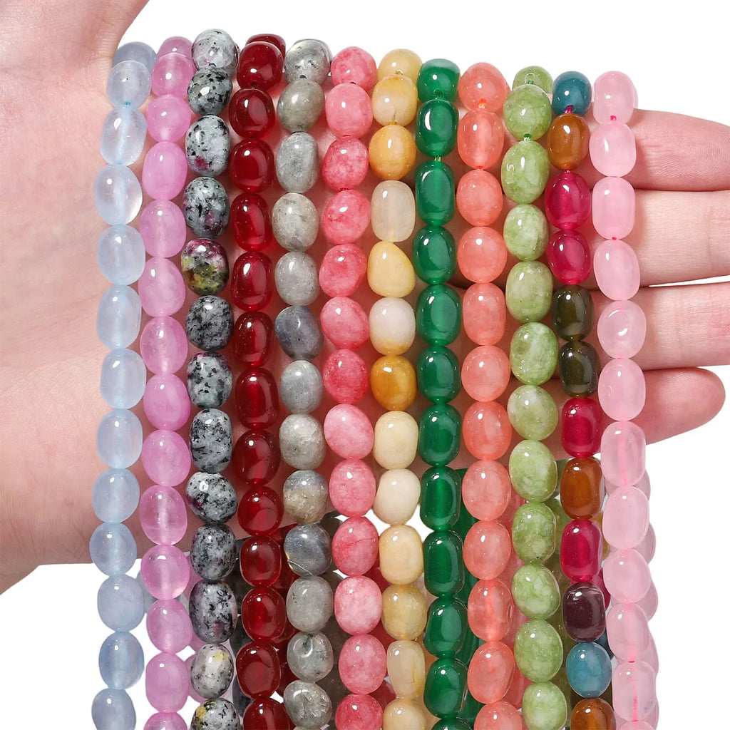 Stone Beads Irregular Chalcedony-Style Spacers for DIY Jewelry Making