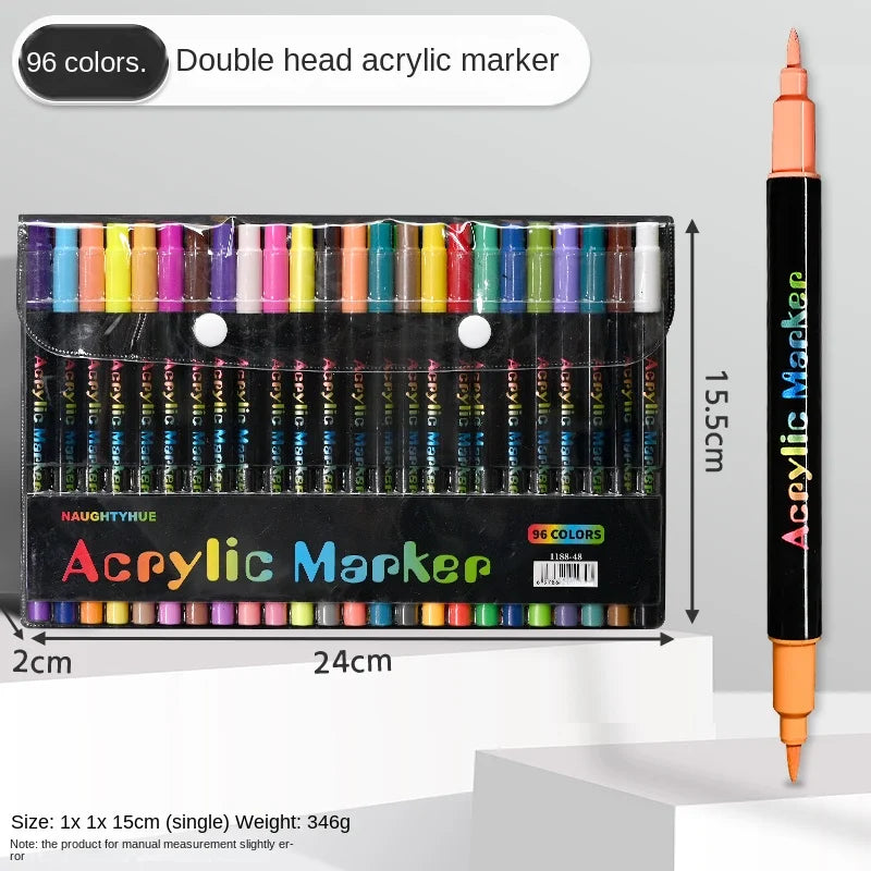 Acrylic Paint Markers, Dual-Tip Fine & Brush, 24 to 120 Colors