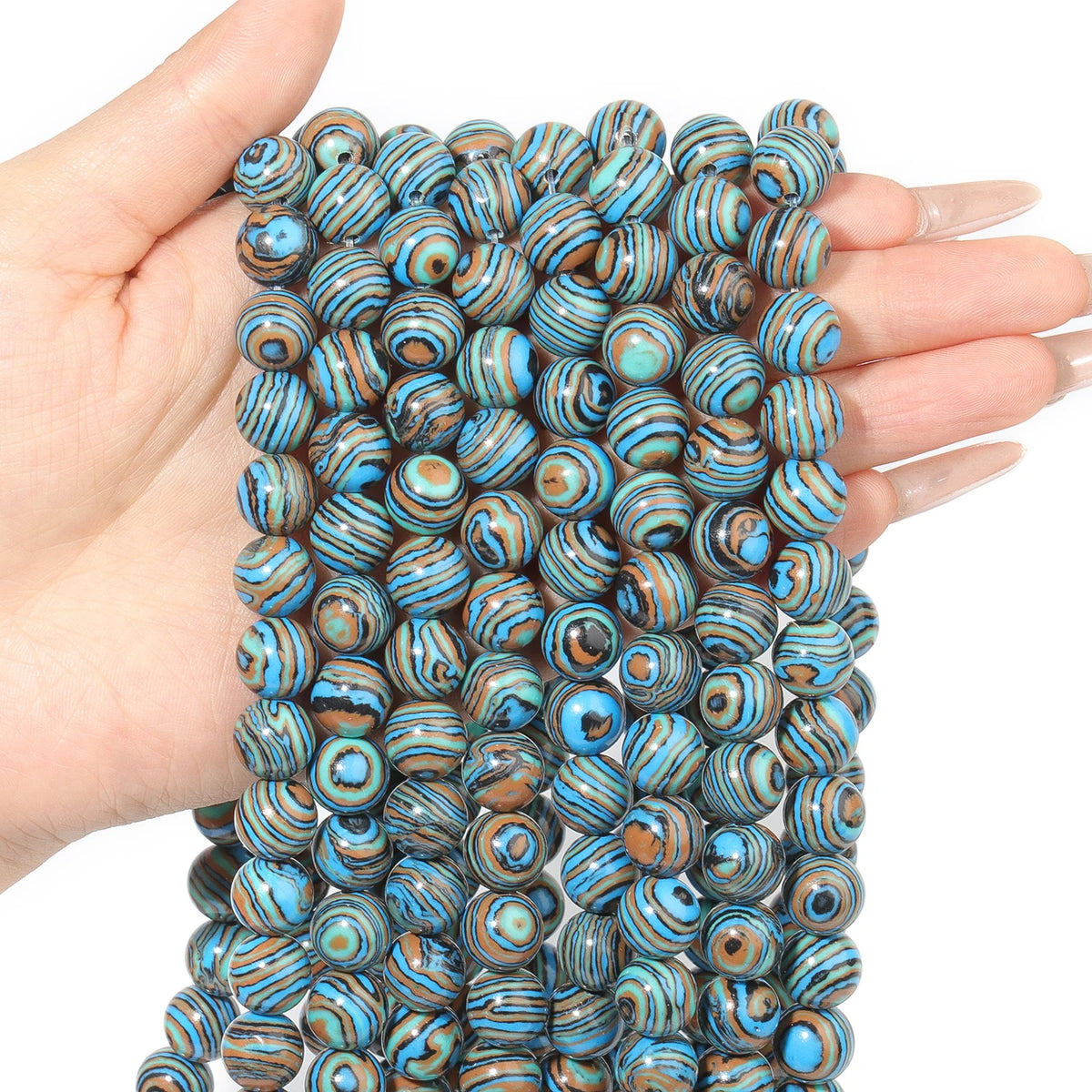 Stone Beads Round Flame-Style Assorted Stone Options for DIY Jewelry Making