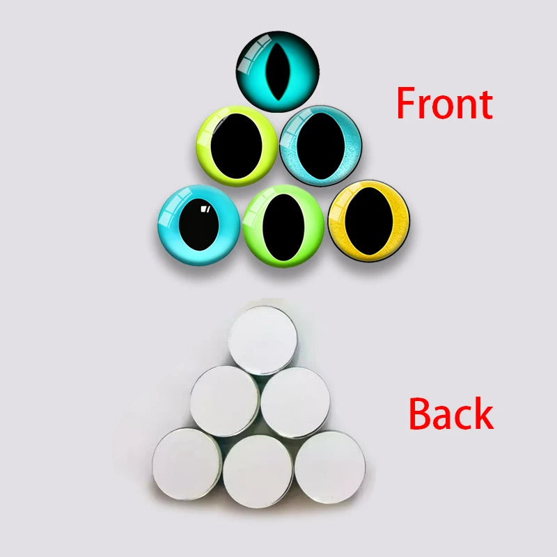 14Pcs Mixed Color Glass Cat Eyes Realistic Animal Eyes DIY Doll Plush Toy Craft Making Accessories