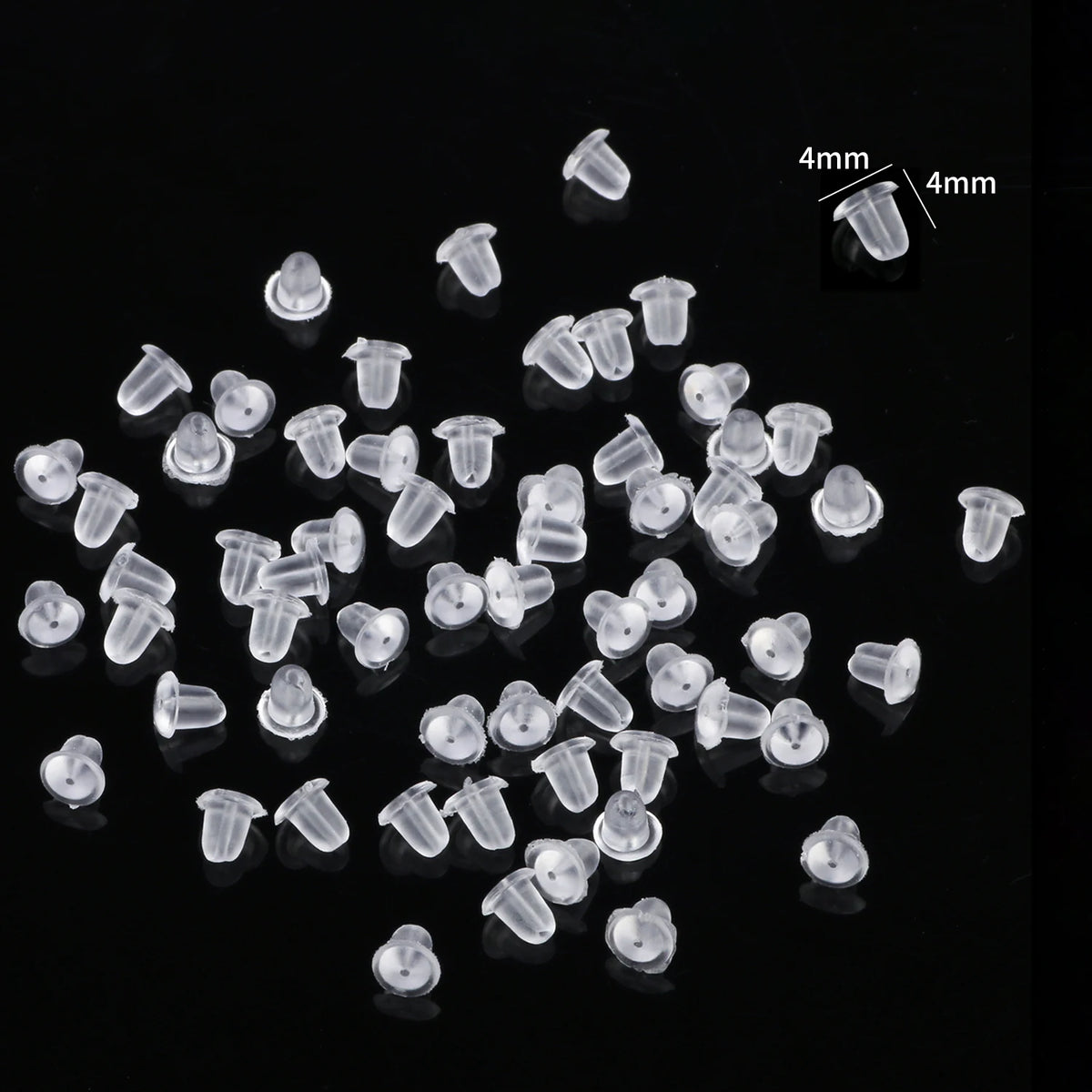 Earring Backs Soft Silicone Rubber Bullet Stoppers DIY Jewelry Making
