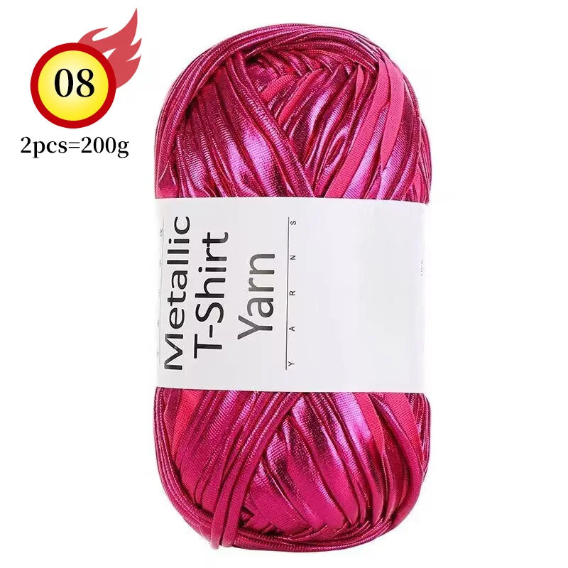 Yarn, Shiny Metallic Fabric for Crochet Bags, Cushions, Baskets & Crafts