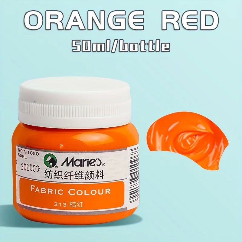 Fabric Paint, Marie's Permanent 50ml — 19 Colors for Clothing & DIY Art