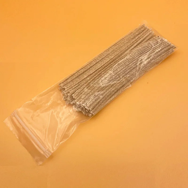 100pcs Waxed Cotton Candle Wicks Without Stand Original Smokeless Candle Wicks Soy Oil Wax Core Woven DIY Candles Making Supplie