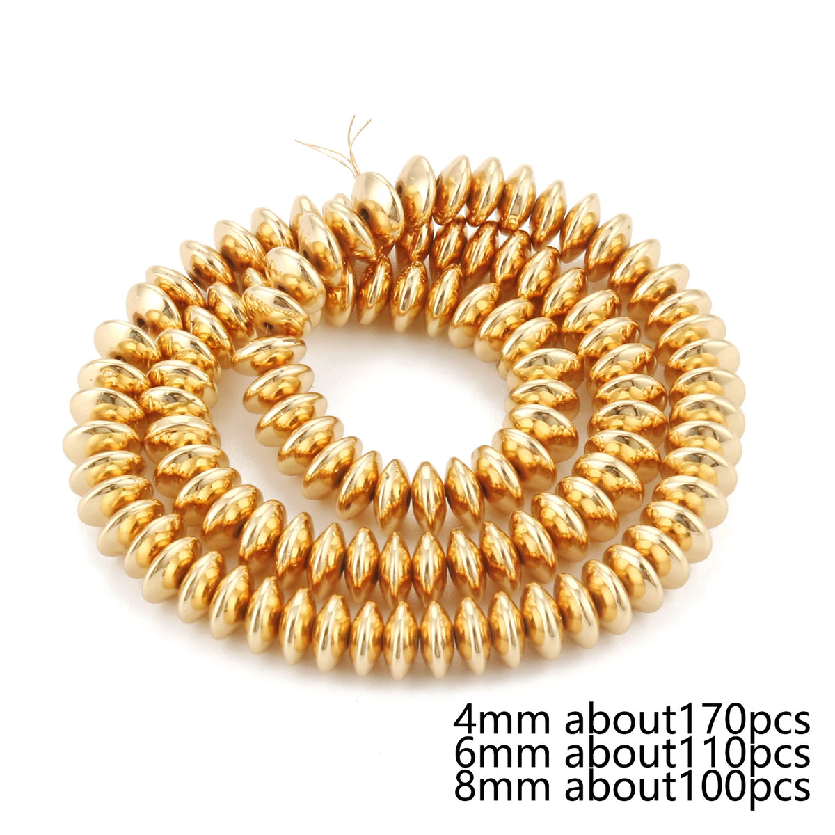 Stone Beads Hematite-Style Gold-Tone Mixed Shapes for DIY Jewelry Making