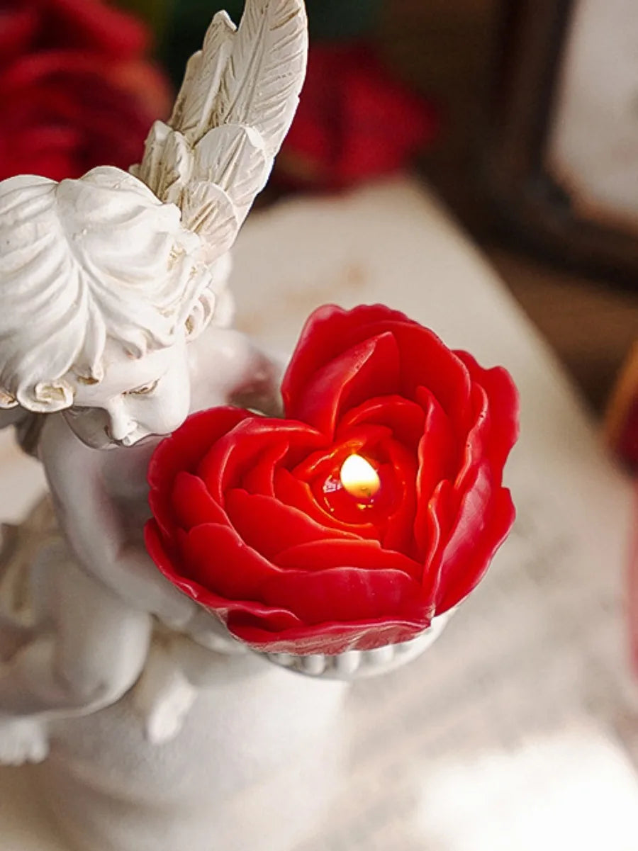 1pc Rose Shaped Scented Candles,Wedding Favors Gift Basket, Bridal Shower Decor,Wedding Decor,Valentine's Day Romantic Decoratio