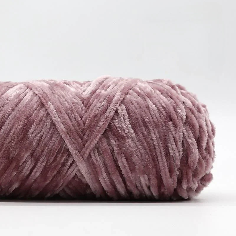 Yarn, Chenille Velvet-Style with Gold Luster for Scarves, Sweaters & Dolls