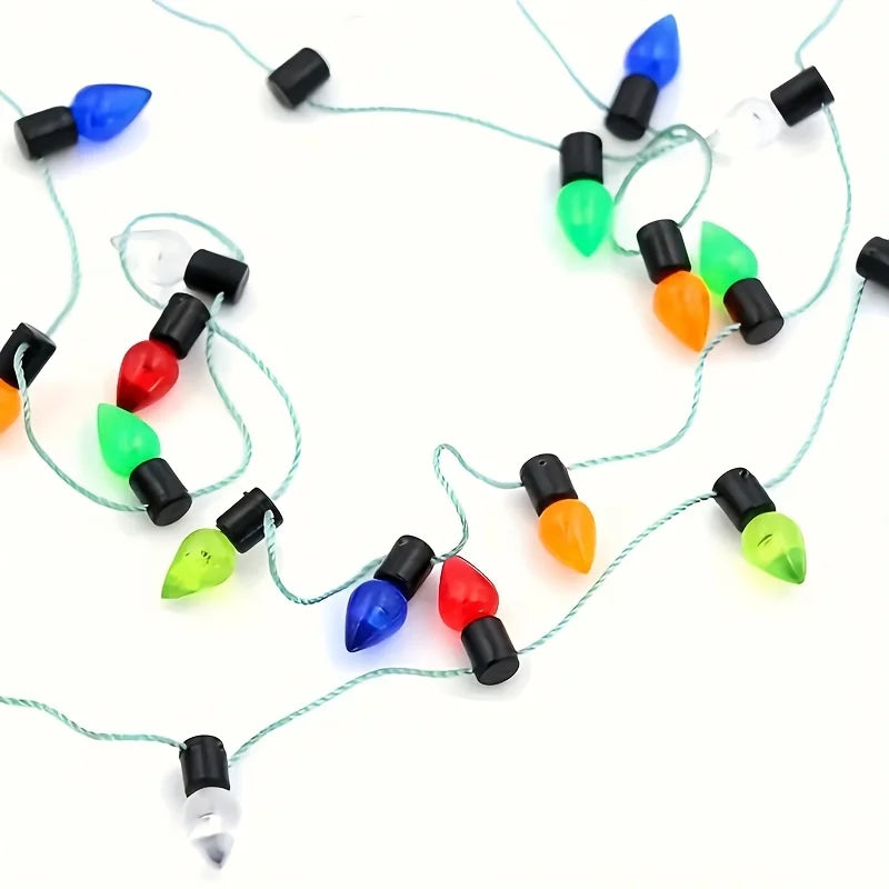 Christmas Light String Necklace Miniature Colorful Bulbs 19.68 in