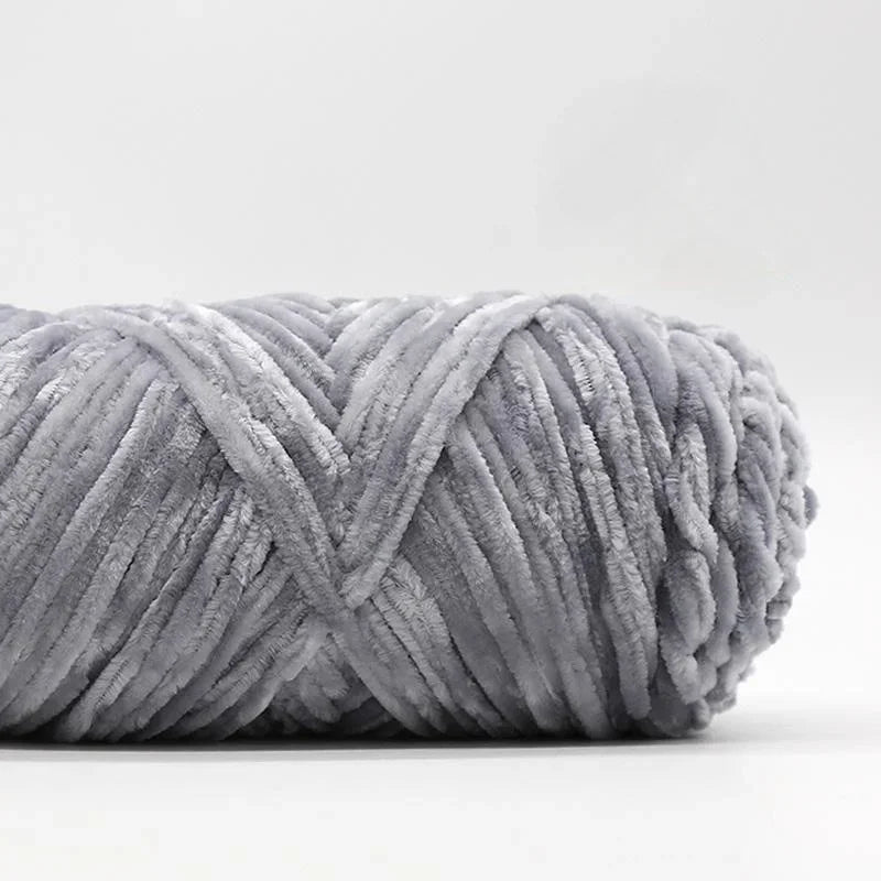 Yarn, Chenille Velvet-Style with Gold Luster for Scarves, Sweaters & Dolls