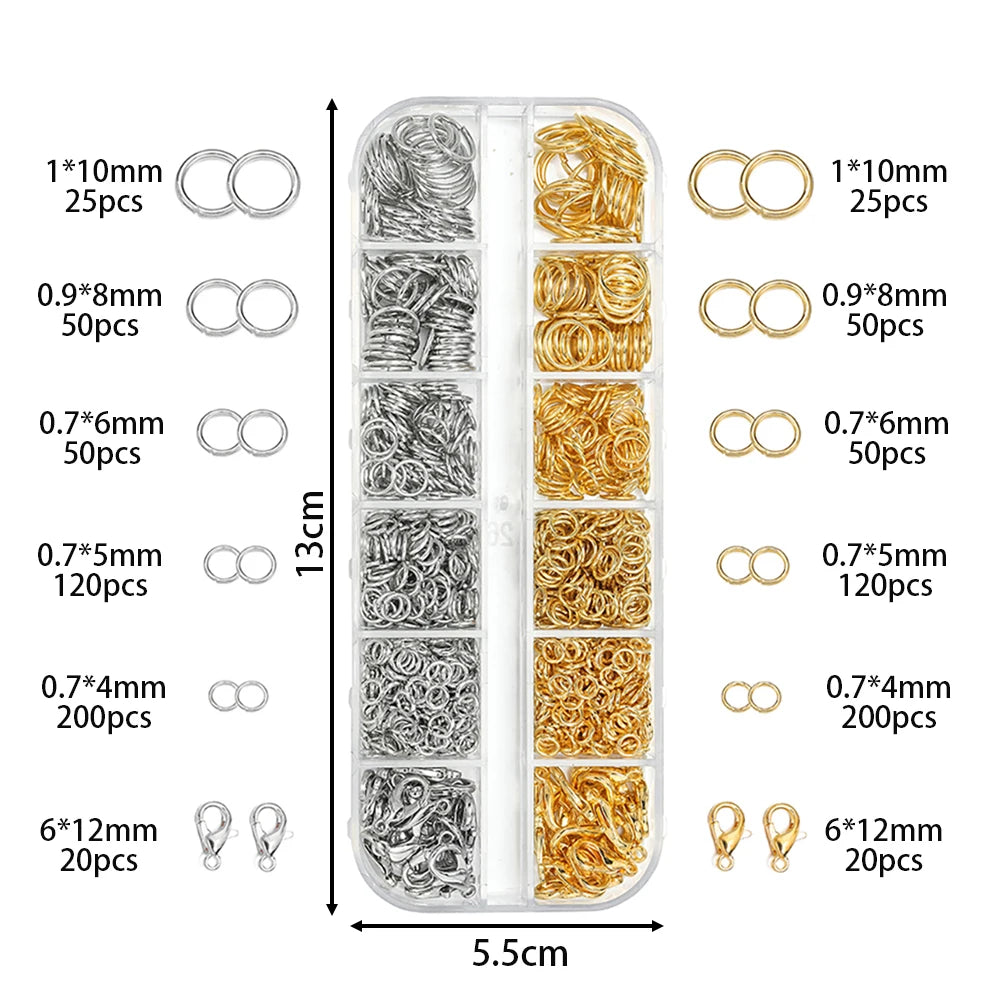 Jewelry Findings Kit Jump Rings Lobster Clasps Box DIY Jewelry Making