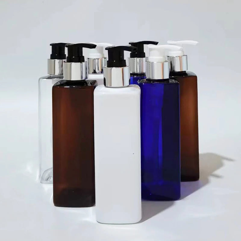 Pump Bottles Empty PET Gold Silver Collars Soap Lotion Packaging 20 Pack