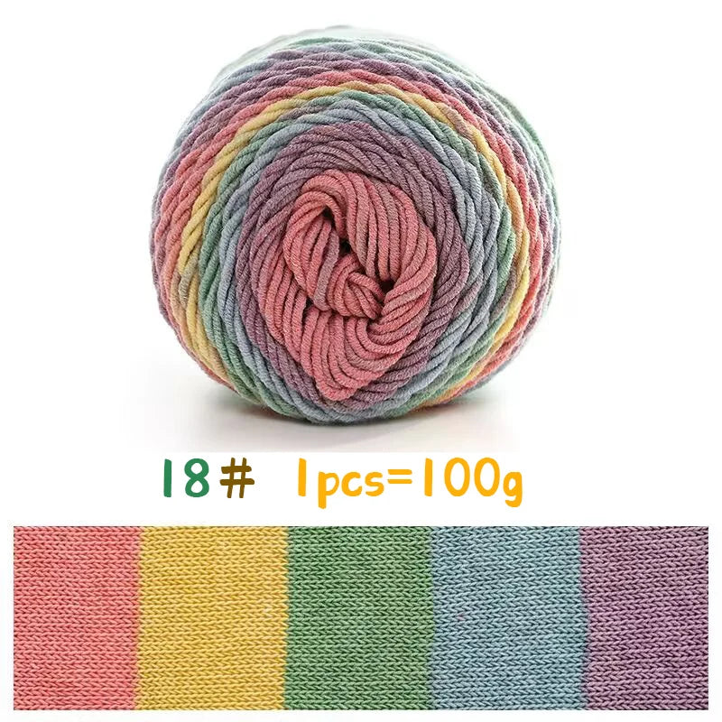 Yarn, Rainbow Variegated for Sweaters, Scarves, Blankets & Doll Crafts