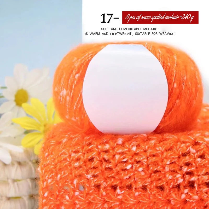 Yarn, Snow-Dot Effect for Knitting Sweaters, Shawls, Headbands & Hats
