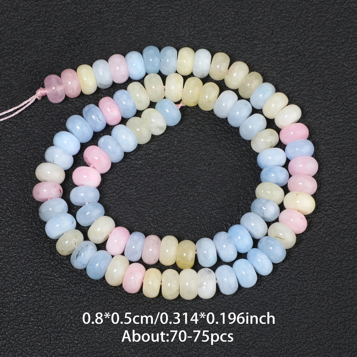 Stone Beads Morganite-Style Jade Rondelle Spacers for DIY Jewelry Making