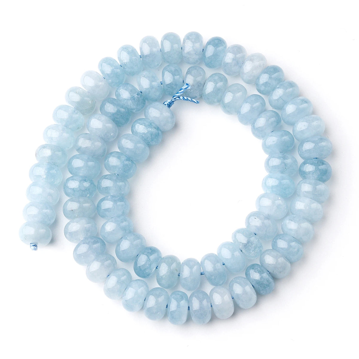 Stone Beads Round Purple Blue Angelite-Style Rondelle for DIY Jewelry Making