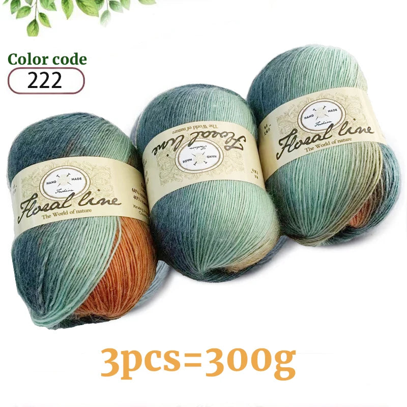 Yarn, Rainbow Variegated for Crochet Shawls, Scarves, Hats & Sweaters