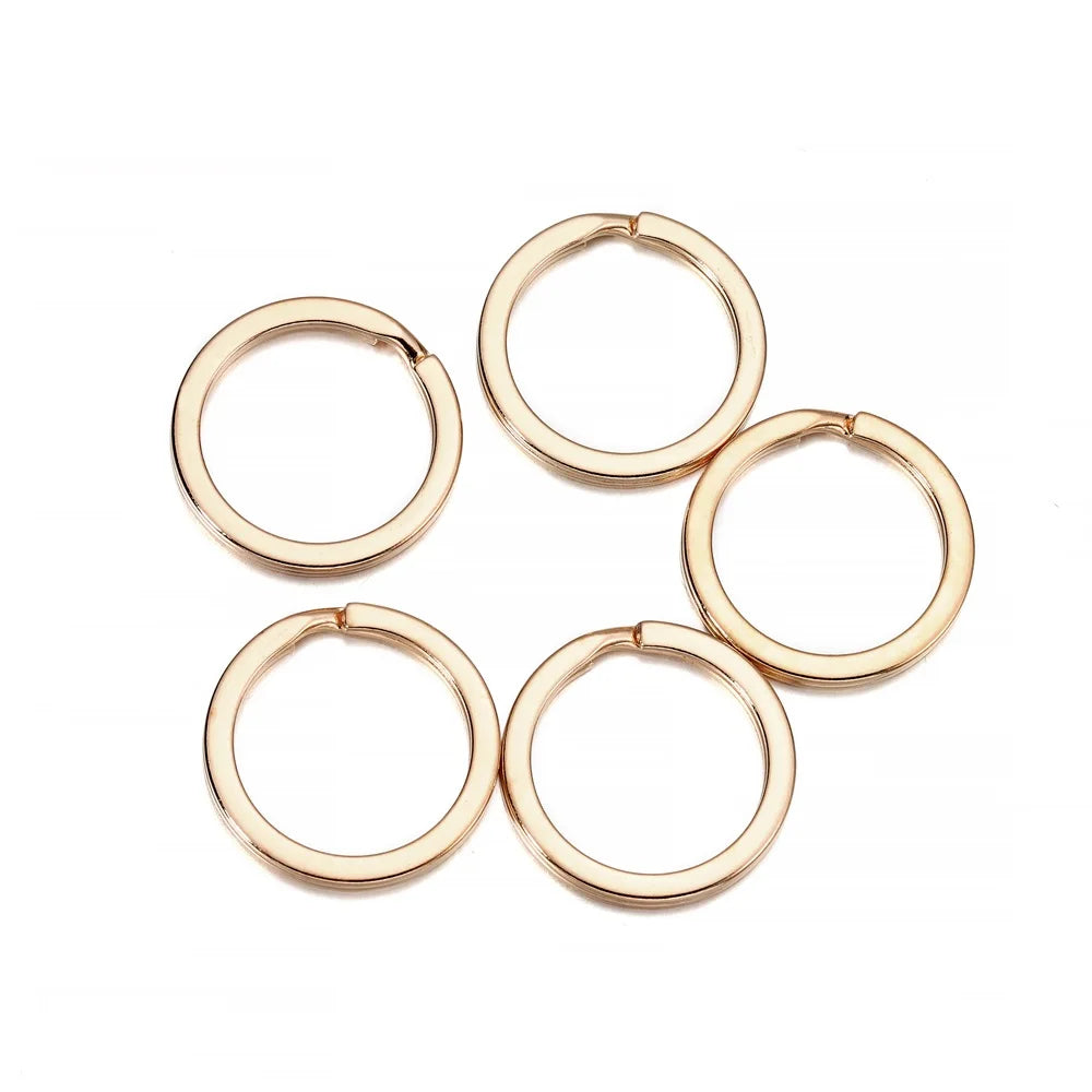 Keyrings Round Metal Gold Color Connectors DIY Jewelry Making Craft Supplies