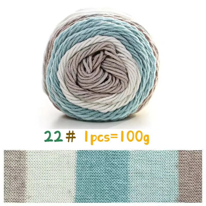 Yarn, Rainbow Variegated for Sweaters, Scarves, Blankets & Doll Crafts