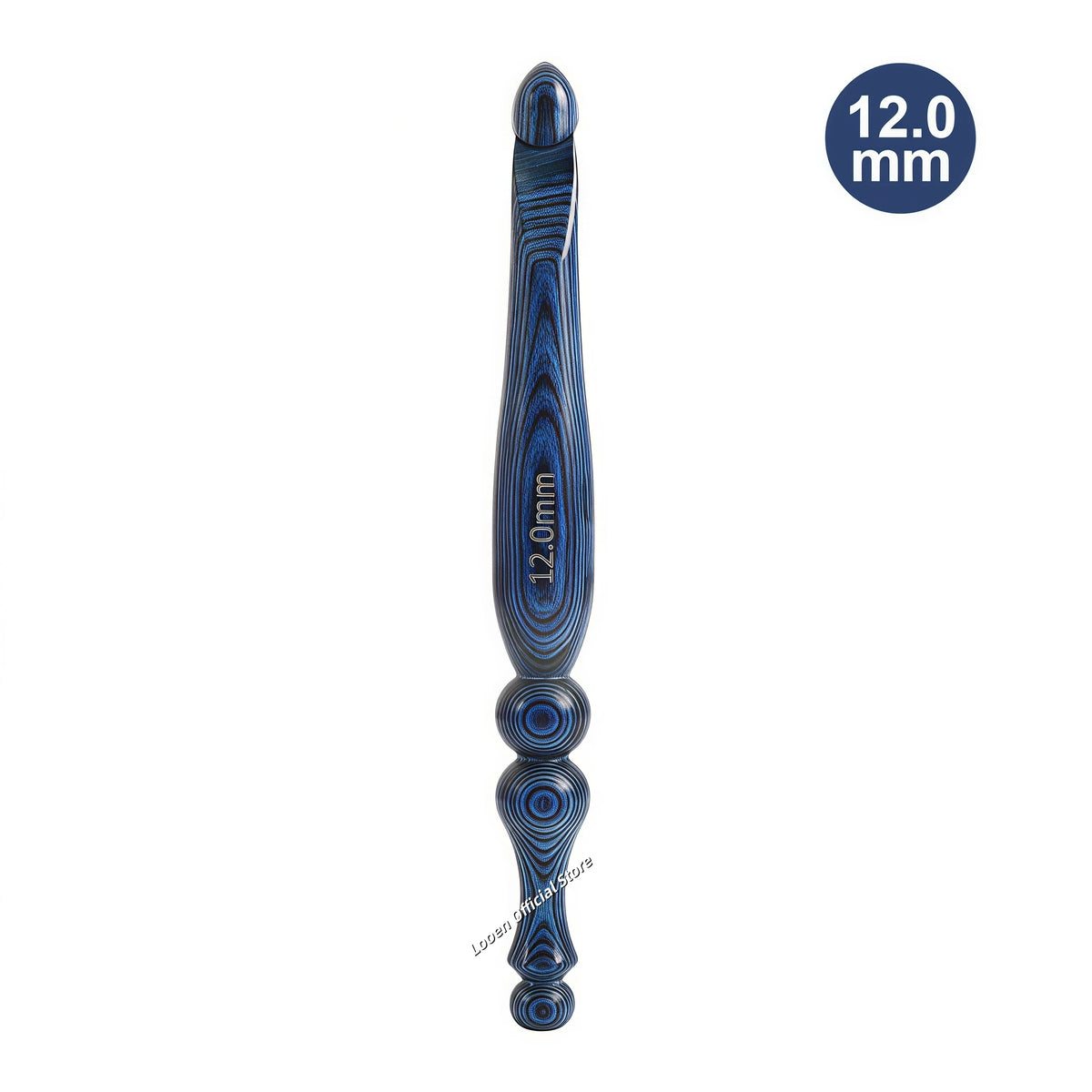 Crochet Hook, Blue Vintage-Style Wooden Handle for Handmade Yarn Crafts