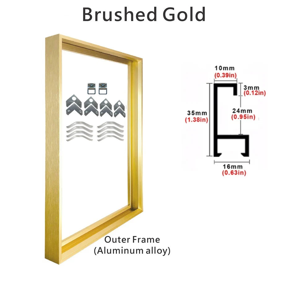 Aluminum Alloy Outer Canvas Frame 7 Colors 8 Sizes Gallery Wall Art Display