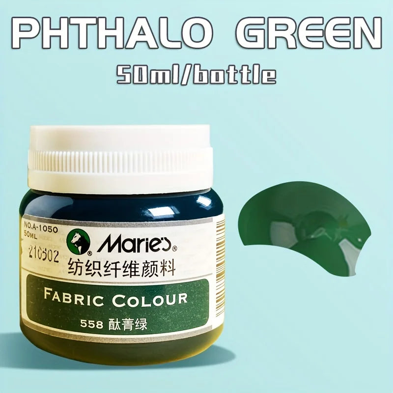 Fabric Paint, Marie's Permanent 50ml — 19 Colors for Clothing & DIY Art