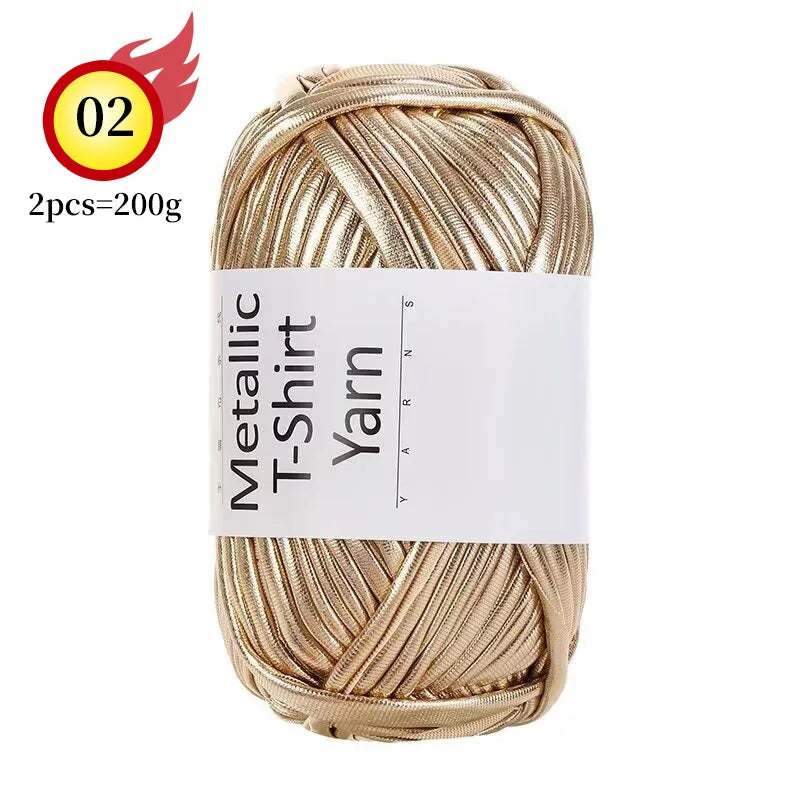 Yarn, Shiny Metallic Fabric for Crochet Bags, Cushions, Baskets & Crafts