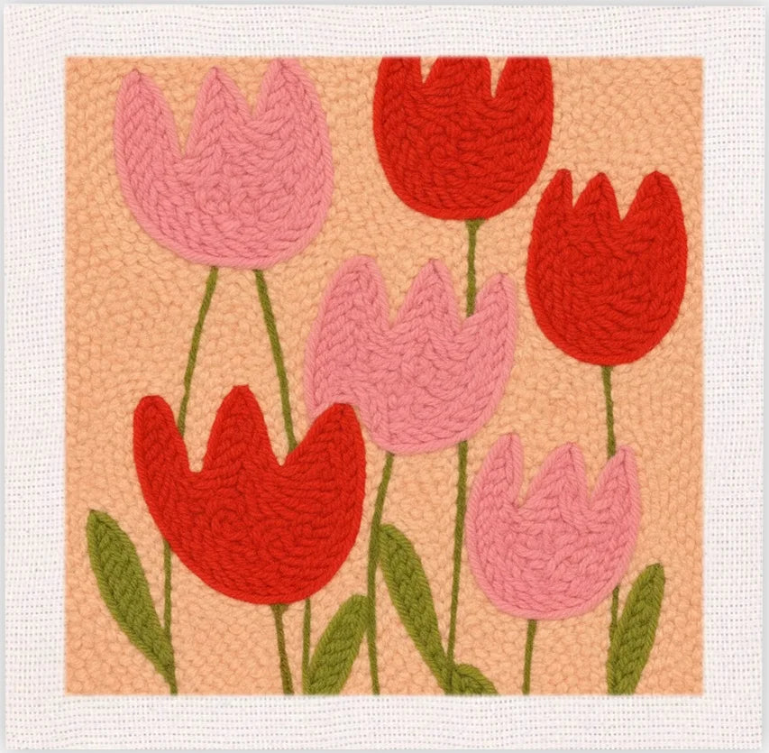 Punch Needle Kit, SDOYUNO Flower Designs with Frame for Handmade Yarn Art