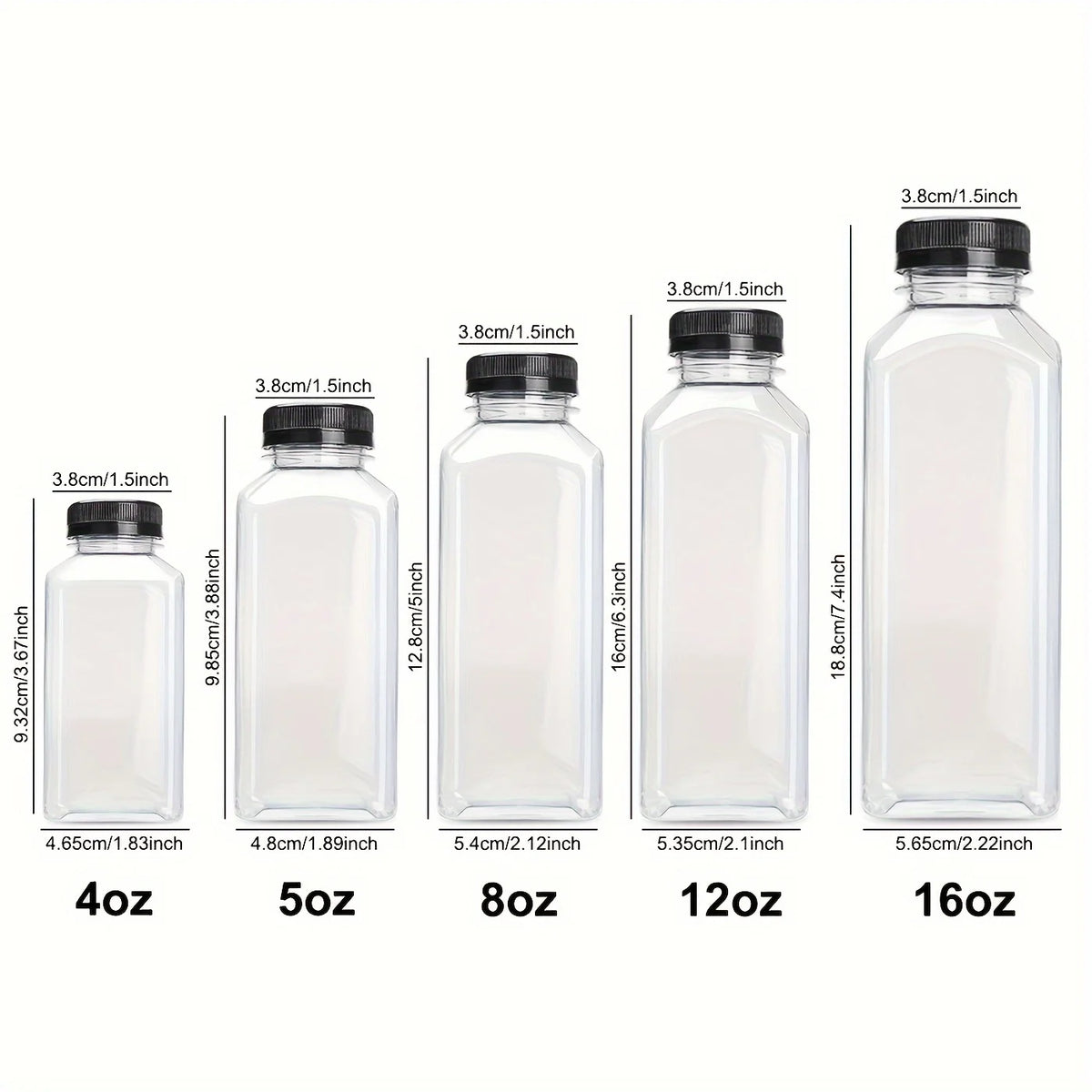 Bottles Empty Clear Plastic Bulk Containers 10 Pack