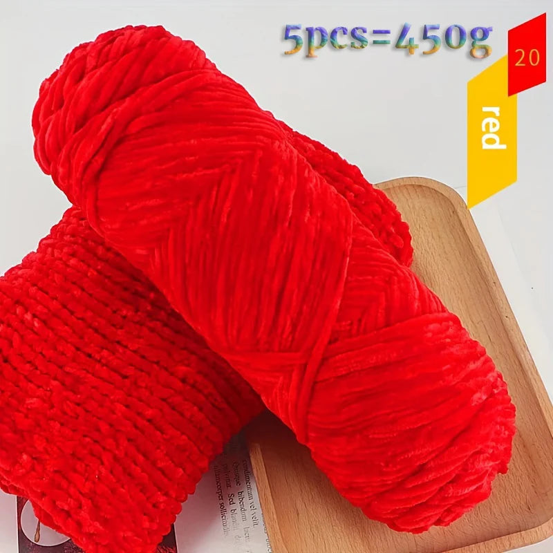 Yarn, Fine Chenille for Sweaters, Scarves, Hats, Rugs & Cushion Crafts