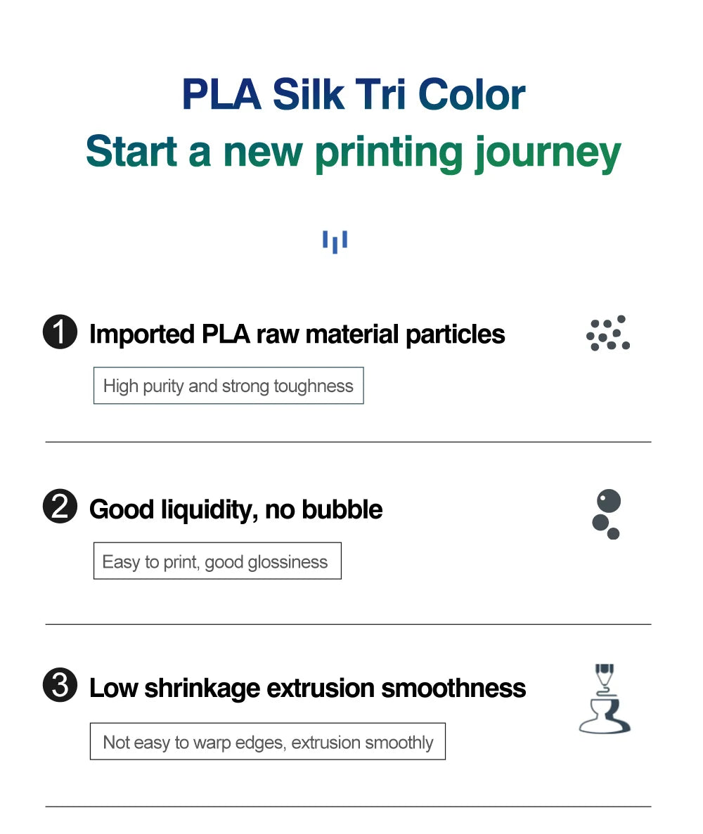 KINGROON Silk Dual-color PLA Filament 3D Printer 1.75mm 11/22 lbs Silk PLA Filament Plastic Materials 3D Printing Special Color