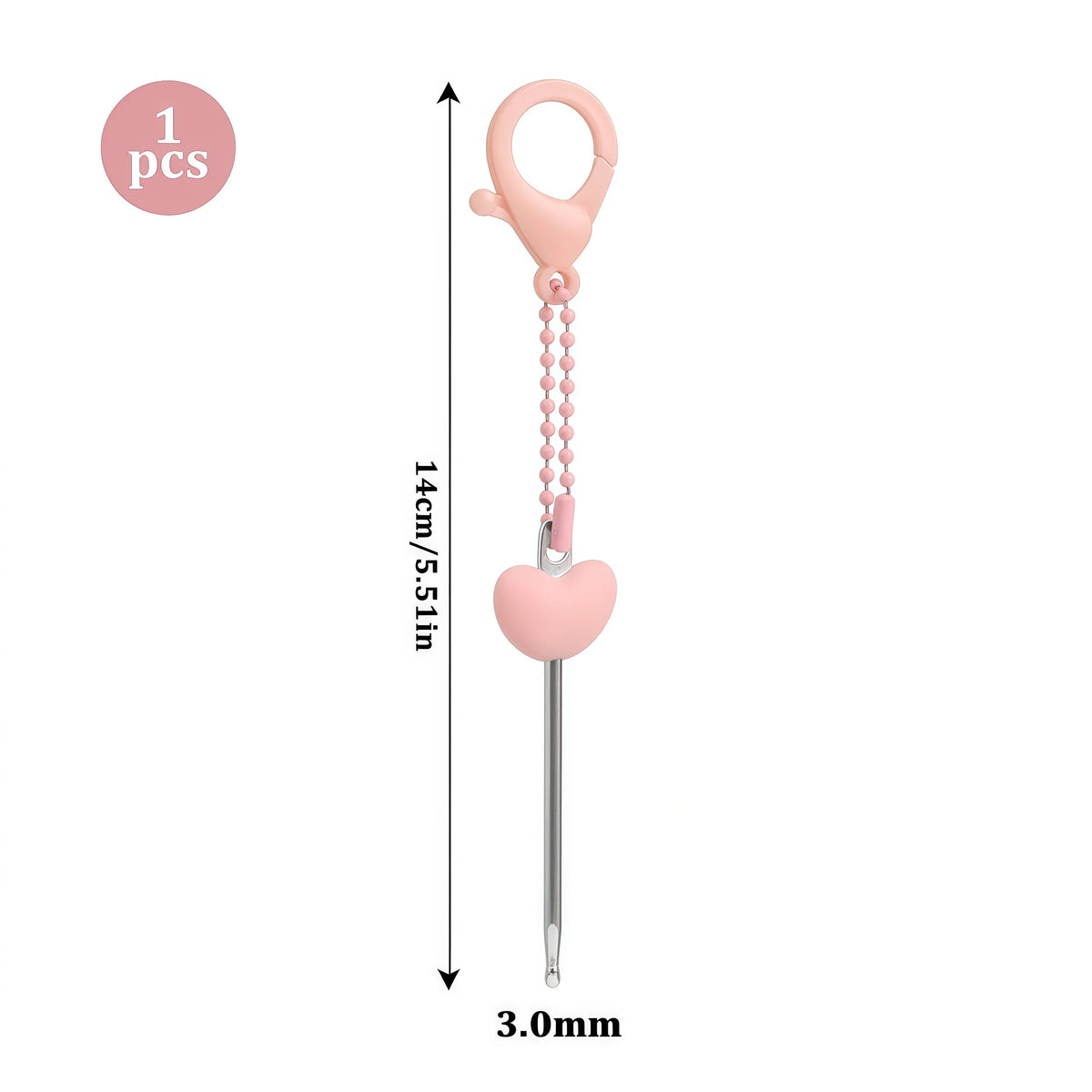 Crochet Hook, Mini Heart Keychain for Portable Needlecraft & Yarn Crafts