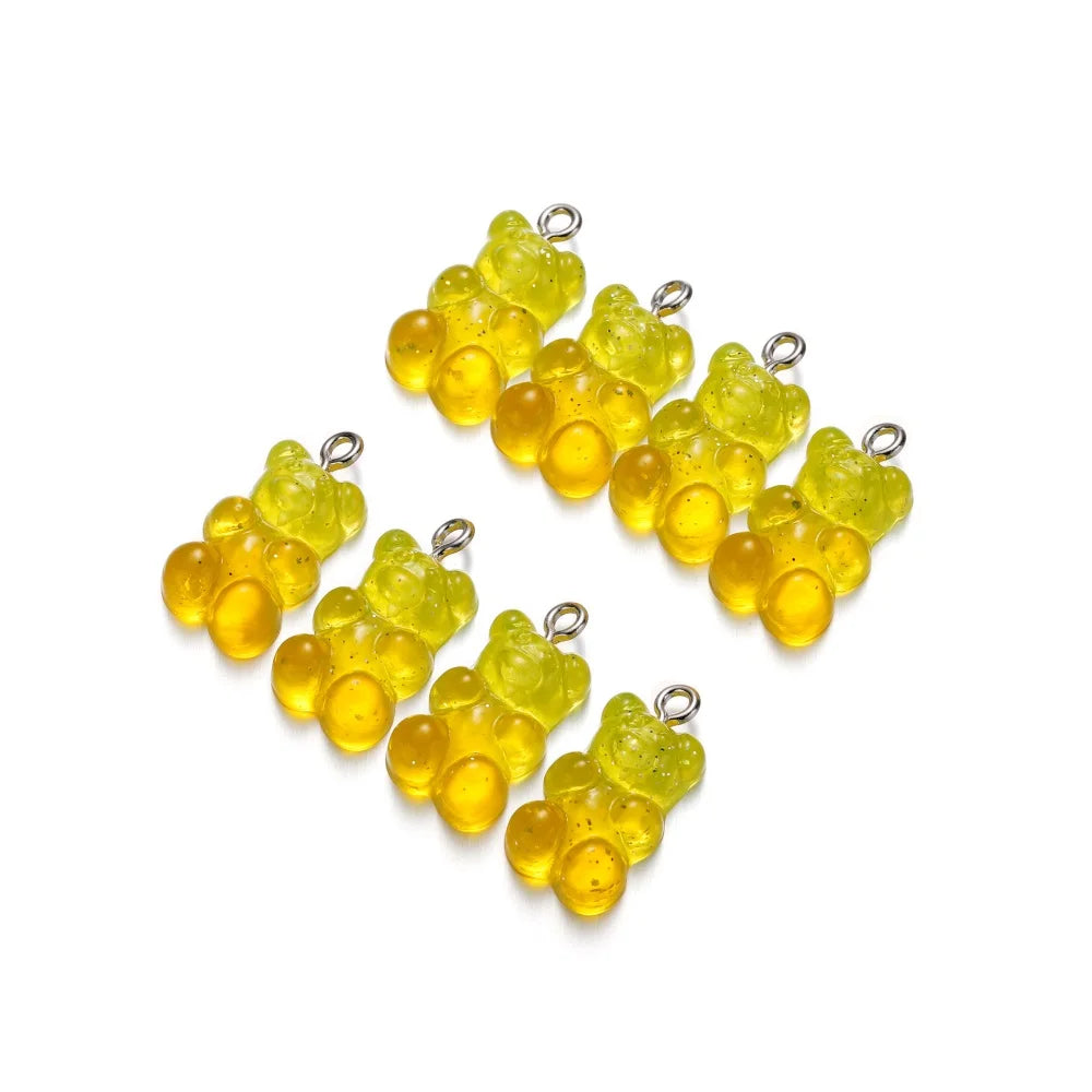 Earring Components Candy Bear Pendant Charms Colorful Resin Bears Craft Supplies