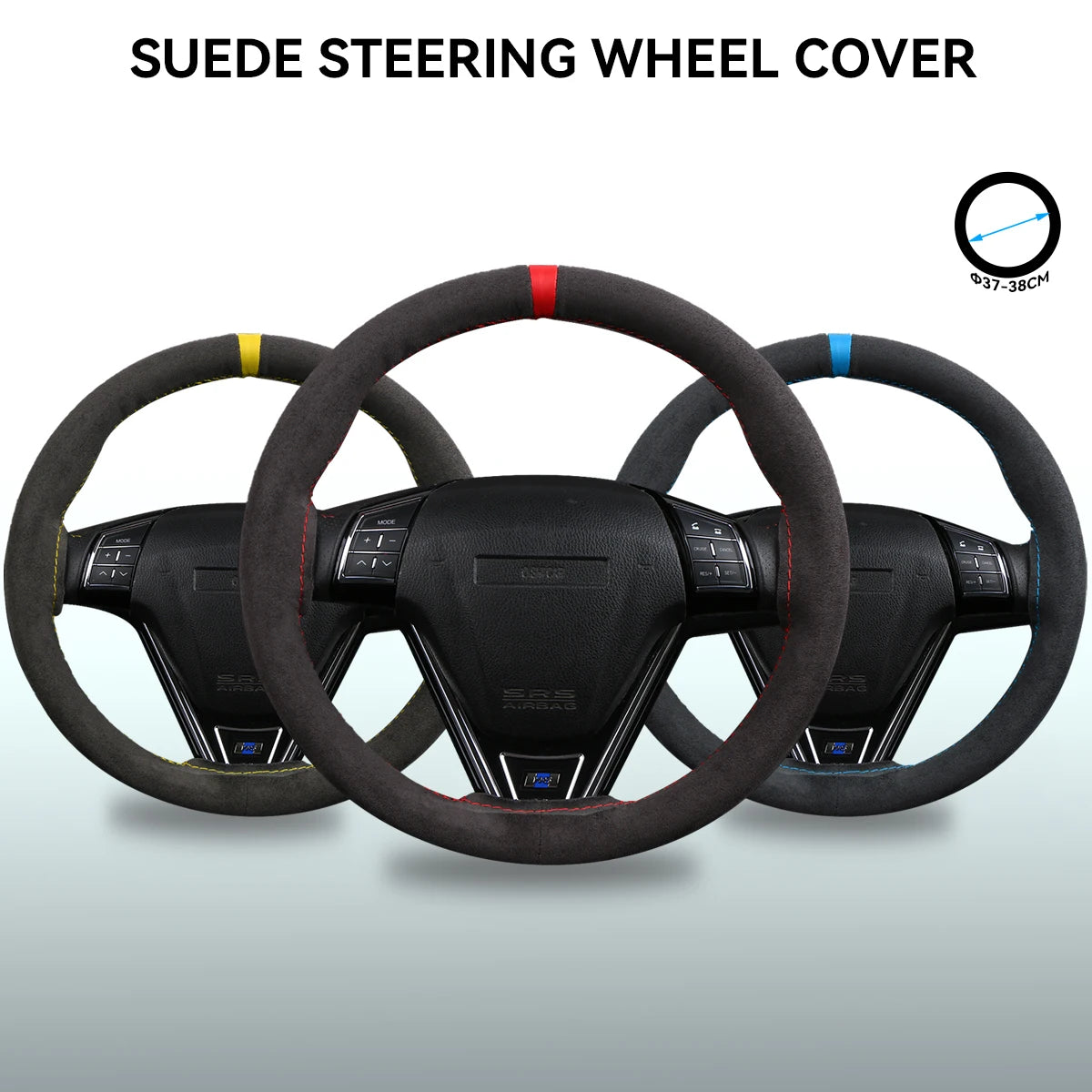 Universal Suede Car Steering Wheel Steering Wheel Cover Anti-Slip Comfort