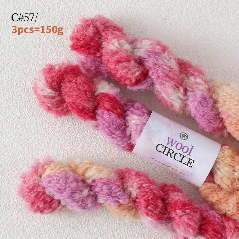 Yarn, Looped Texture with Gradient Colors for Sweaters, Scarves & Hats