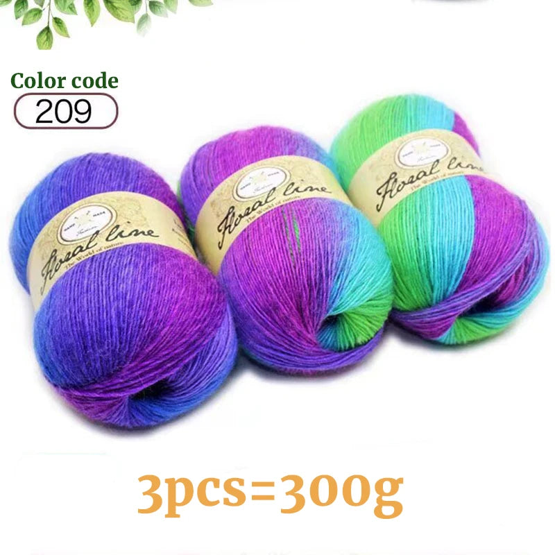 Yarn, Rainbow Variegated for Crochet Shawls, Scarves, Hats & Sweaters