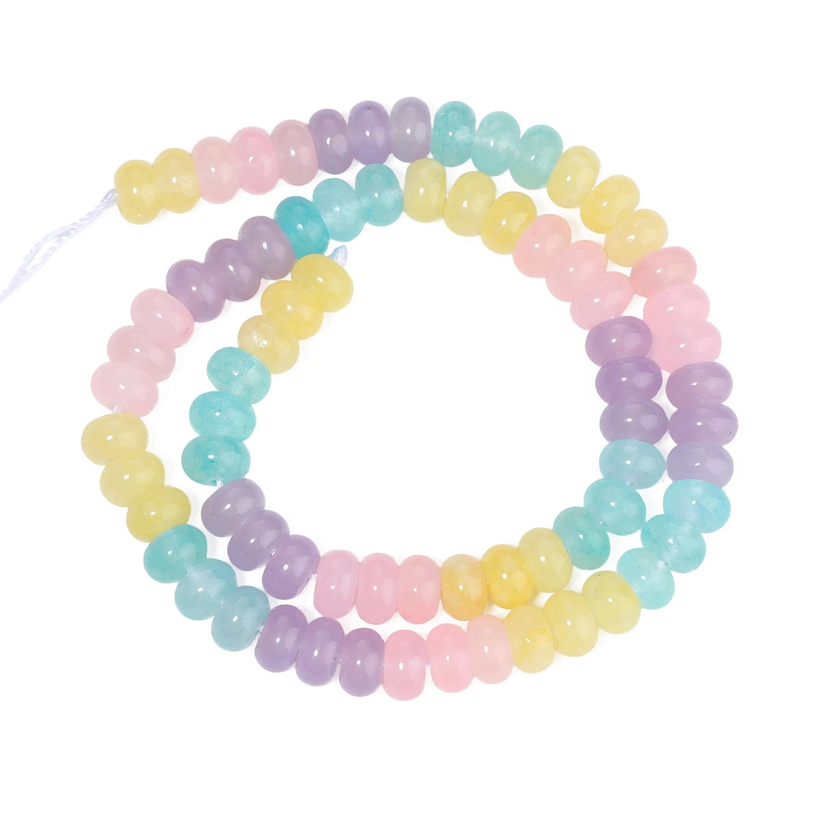 Stone Beads Rondelle Yellow Green Jade-Style for DIY Jewelry Making Craft Beads